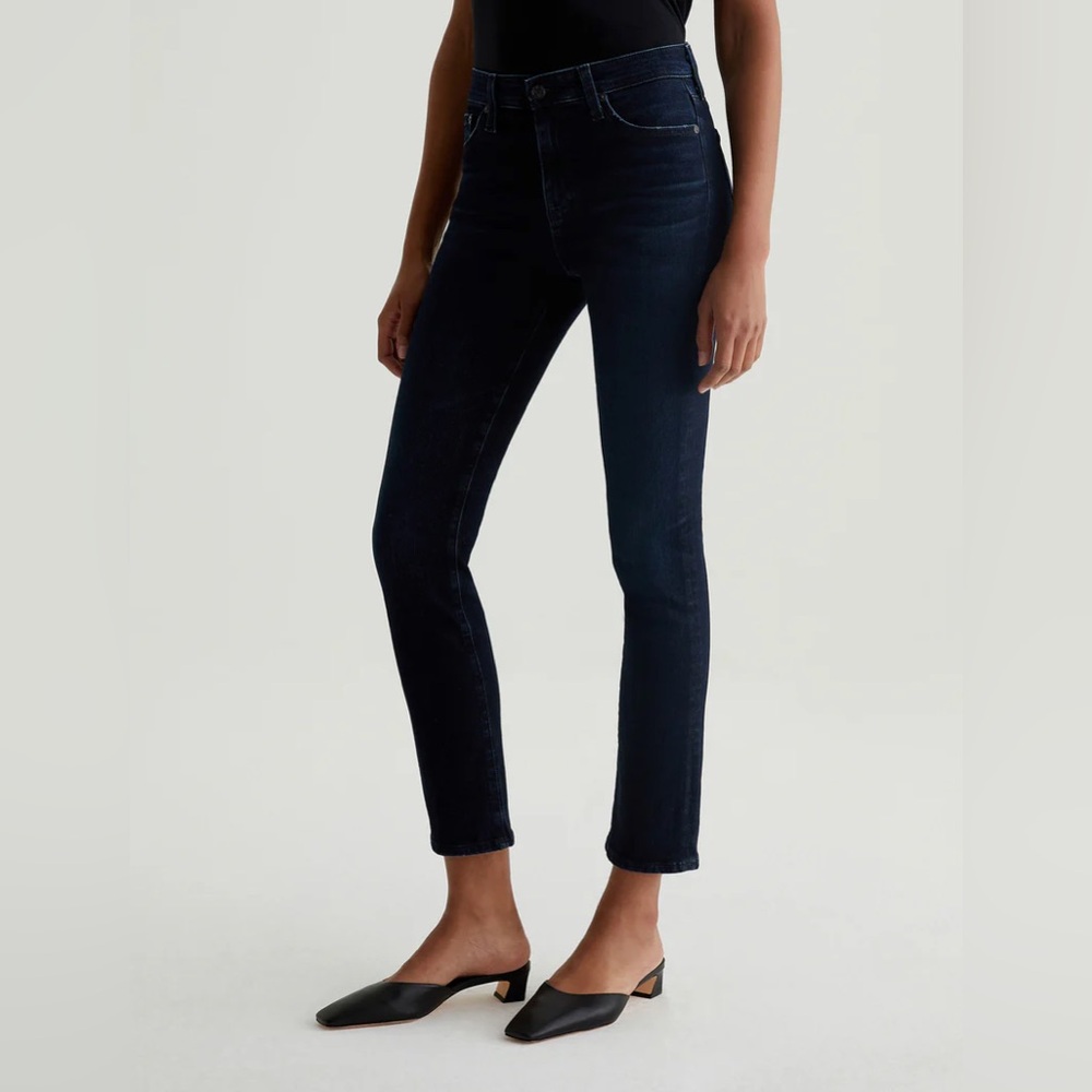 Adriano Goldschmeid Mari high rise slim straight dark blue jeans size 27